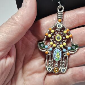 **Final Sale** Hildie & Jo Women's  Evil Eye Hamsa Hand Pendant Lucky Protection